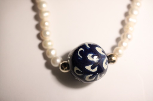 [ZTRI146] COLLAR PERLAS BOLA G PAVOREAL